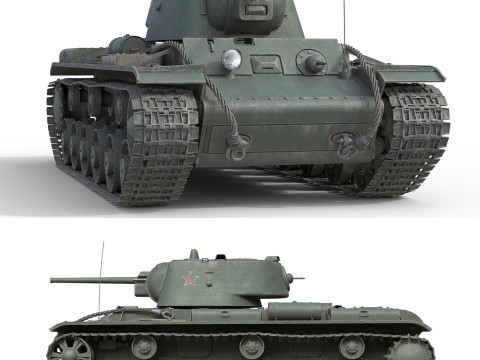 Kliment Voroshilov tank KV1 3D Model