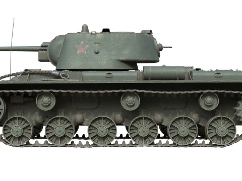Kliment Voroshilov tank KV1 3D Model