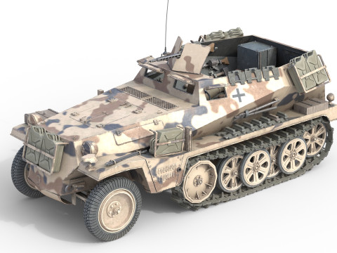 Sd Kfz 250 Half Track Armored Personnel Carrier 3Dモデル