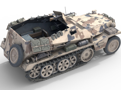 Sd Kfz 250 Half Track Armored Personnel Carrier 3Dモデル