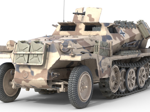 Sd Kfz 250 Half Track Armored Personnel Carrier 3Dモデル