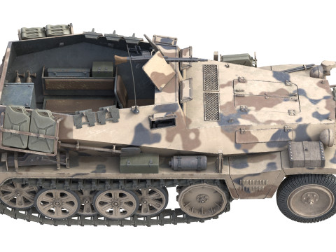 Sd Kfz 250 Half Track Armored Personnel Carrier 3Dモデル