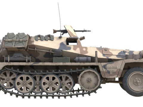 Trasporto personale corazzato semicingolato Sd Kfz 250 Modello 3D