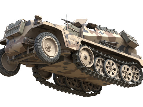 Sd Kfz 250 Half Track Armored Personnel Carrier 3Dモデル