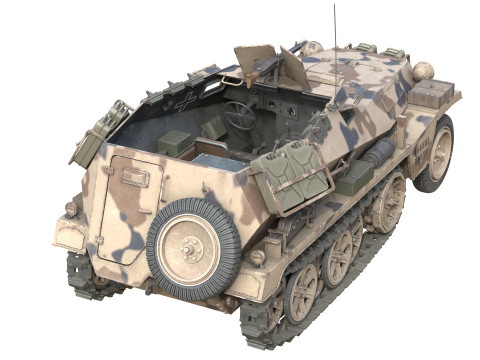 Sd Kfz 250 Half Track Armored Personnel Carrier 3Dモデル