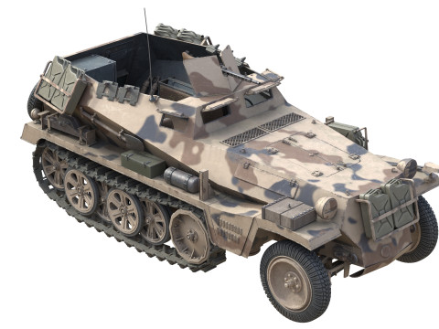 Sd Kfz 250 Half Track Armored Personnel Carrier 3Dモデル