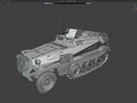Sd Kfz 250 Half Track Armored Personnel Carrier 3Dモデル