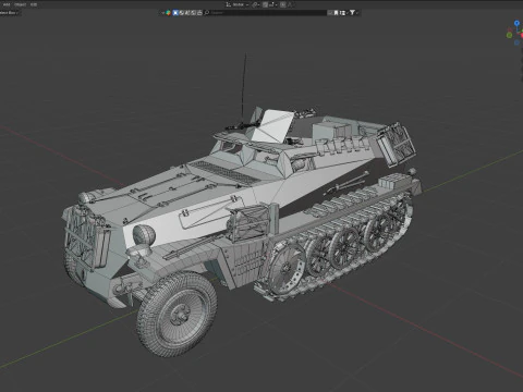 Trasporto personale corazzato semicingolato Sd Kfz 250 Modello 3D