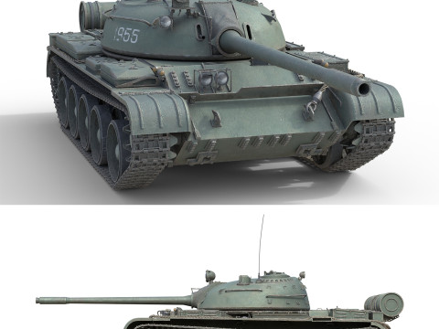 T 55 Main Battle Tank 3D Model