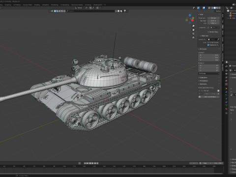 T 55 Main Battle Tank Modelo 3D