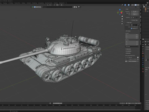 Carro armato da battaglia principale T 55 Modello 3D