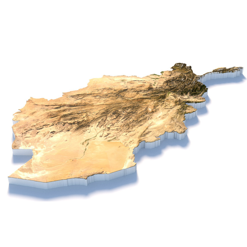 Afghanistan Terrain Map Model 3D .c4d .max .obj .3ds .fbx .stl .blend