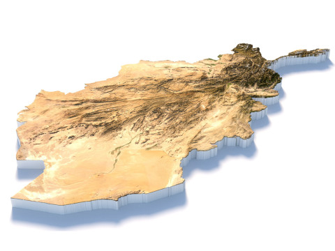 Afghanistan Terrain Map 3D 모델