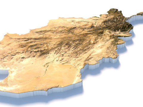 Afghanistan Terrain Map Model 3D