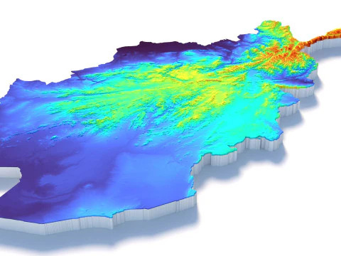 아프가니스탄 지형 지도 3D 모델