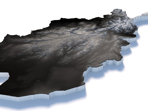 Afghanistan Terrain Map Model 3D