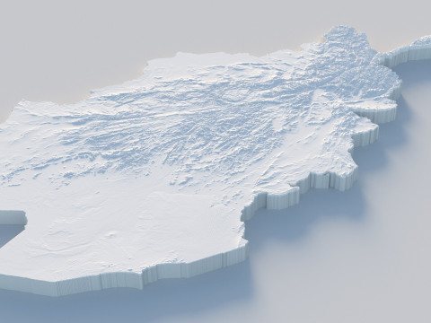 Afghanistan Terrain Map Model 3D