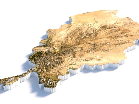 아프가니스탄 지형 지도 3D 모델