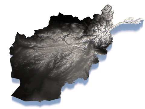 아프가니스탄 지형 지도 3D 모델