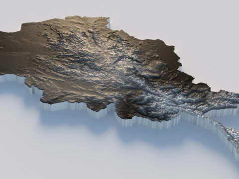 아프가니스탄 지형 지도 3D 모델