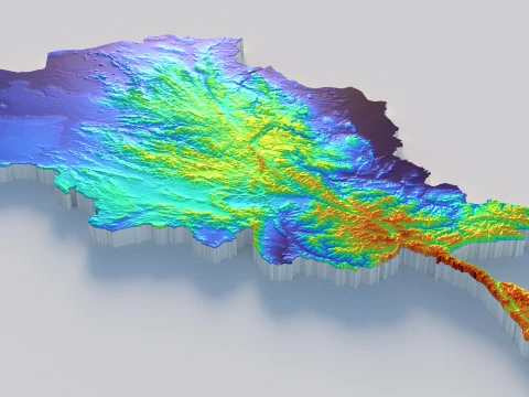 아프가니스탄 지형 지도 3D 모델