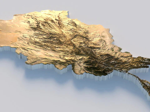 아프가니스탄 지형 지도 3D 모델