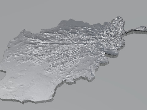 Afghanistan Terrain Map Model 3D