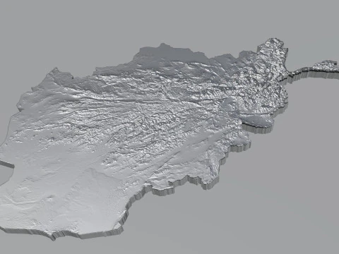 아프가니스탄 지형 지도 3D 모델