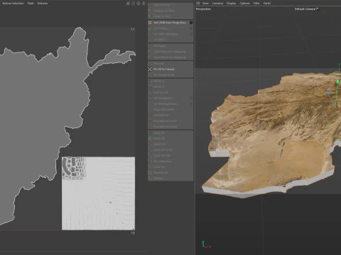 아프가니스탄 지형 지도 3D 모델