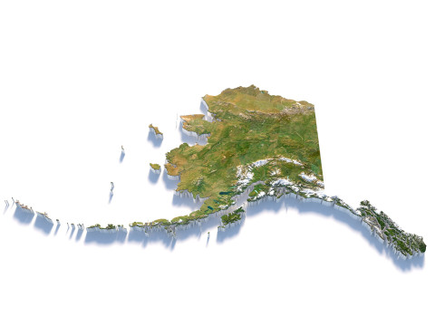 Alaska Terrain Map Model 3D