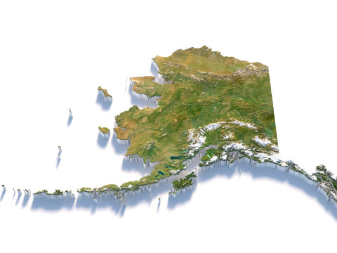 Alaska Terrain Map 3D Model