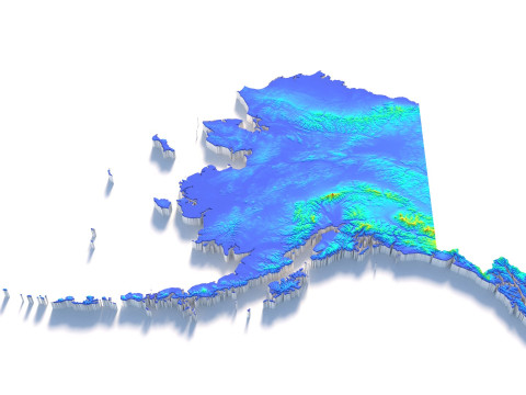 Alaska Terrain Map 3D Model
