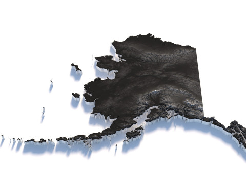 Alaska Terrain Map 3D Model