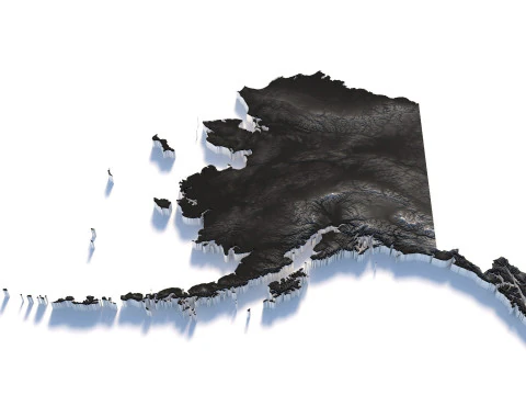 Alaska Terrain Map 3D Model