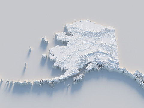 Alaska Terrain Map 3D Model