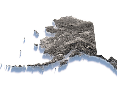 Alaska Terrain Map 3D Model