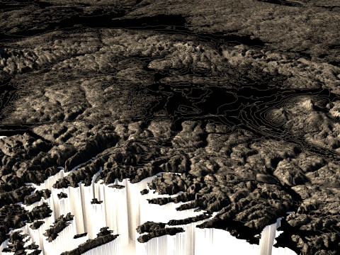 Alaska Terrain Map 3D Model