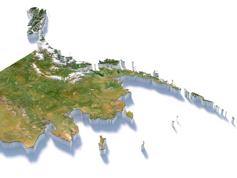 Alaska Terrain Map 3D Model