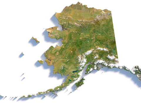 Alaska Terrain Map 3D Model