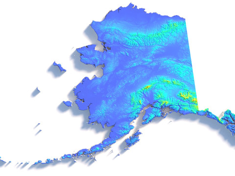 Alaska Terrain Map 3D Model