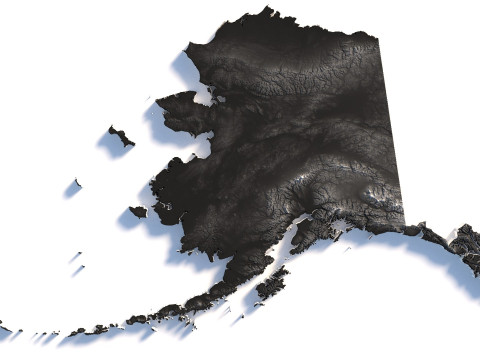 Alaska Terrain Map 3D Model
