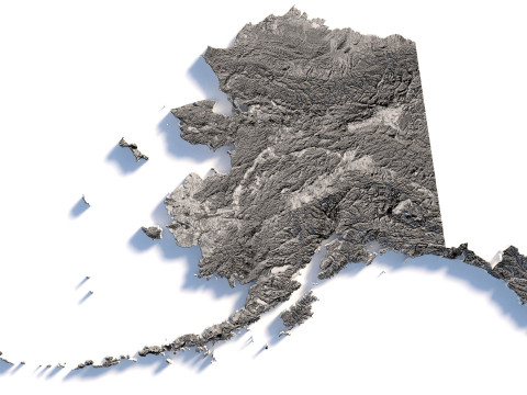 Alaska Terrain Map 3D Model