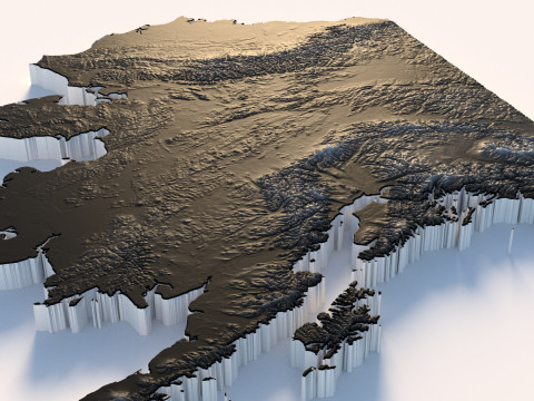Alaska Terrain Map 3D Model