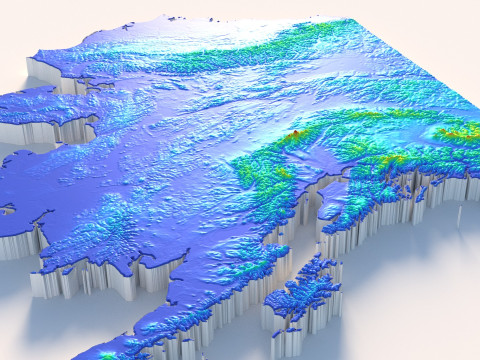 Alaska Terrain Map 3D Model