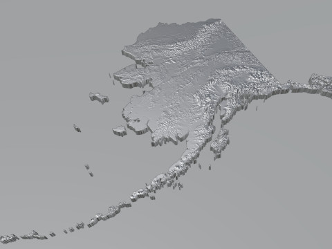 Alaska Terrain Map 3D Model