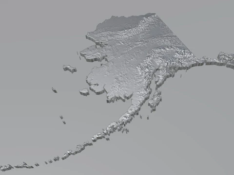 Alaska Terrain Map 3D Model