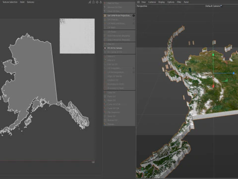 Alaska Terrain Map 3D Model