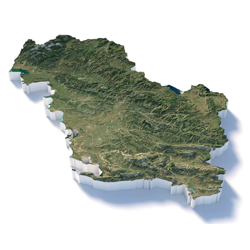 Albania Terrain Map 3D Model .c4d .max .obj .3ds .fbx .stl .blend 