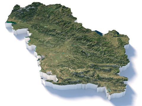 Albania Terrain Map 3D 모델