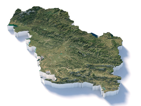 Albania Terrain Map Model 3D
